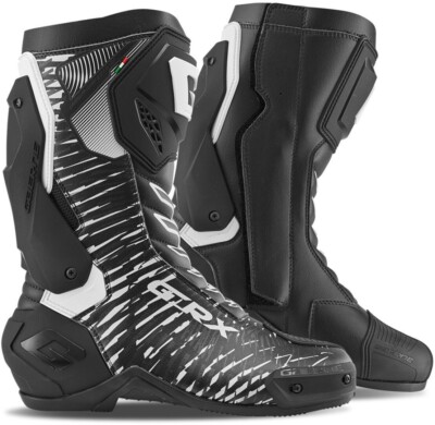 MOTORRADSTIEFEL SPORT RACING GAERNE G RX BLACK WHITE VERDREHSICHERES GELENK GR 43