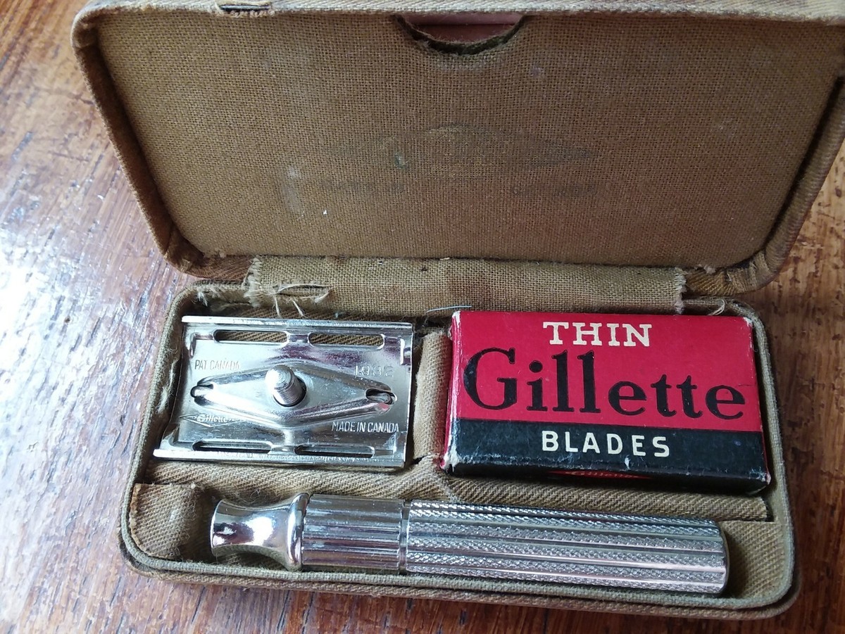 Vintage Gillette Canadian Khaki Set - Tech Razor WWII | eBay