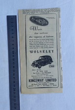 Wolseley Original Advertisement removed from a 1948  SA Motor Magazine Kingsway
