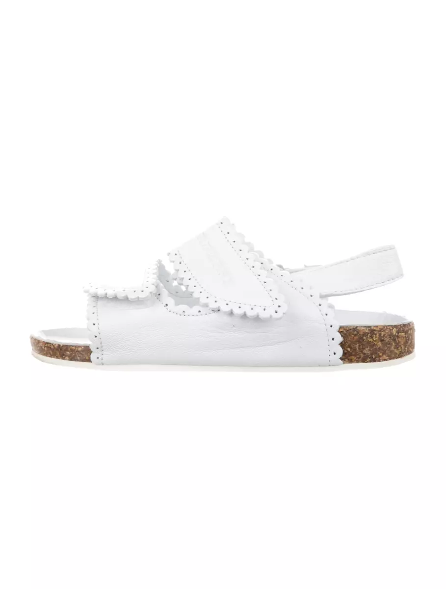 Authentic New BURBERRY GALLAS Girls White Leather Sandals Kids