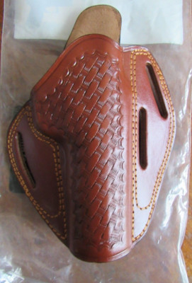 Dazzling PRO Holster Leather  for 1911 FULL SIZE Colt & CLONES BASKETWEAVE BROWN