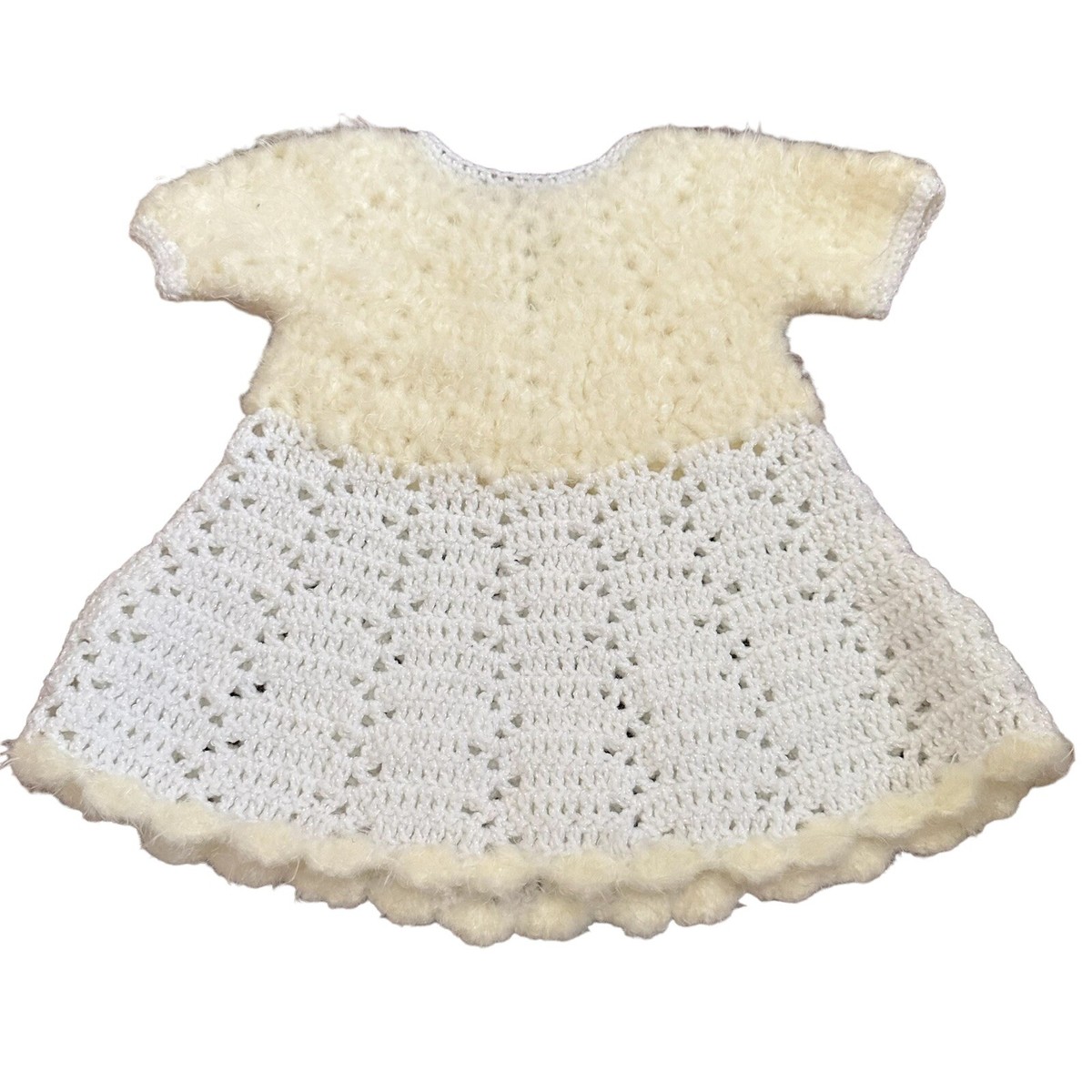 Vtg Light Yellow Angora? Mohair? Handmade Knitted Crochet Dress Kids Doll  15" | eBay