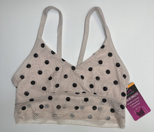 Maidenform All Over Lace Longline Bralette DMSLLB Pink Polka Dot Small 22 NEW