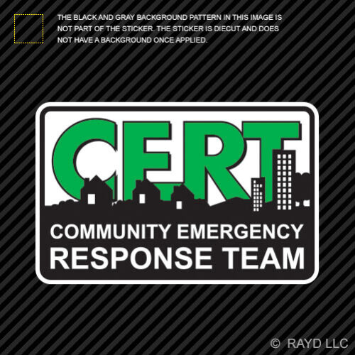 CERT Comunidad Equipo de Respuesta a Emergencias Pegatina Troquelada Vinilo Rescate Policía de Bomberos - Imagen 1 de 1