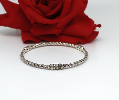 【まとめ／CHTY】FLAT BANGLE by Silver 925 Sterling Silver John Hardy JAI Cubic Zirconia Bangle Bracelet CAT