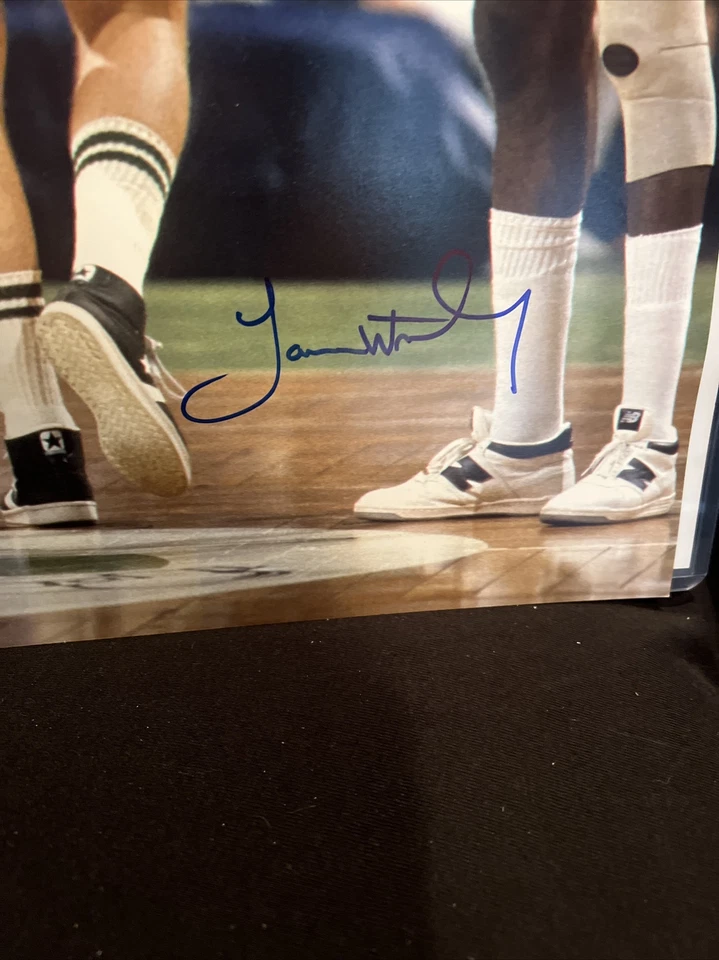 Larry Bird & James Worthy Signed Celtics & Lakers Action 16x20 PSA/DNA BIRD Holo - Image 3 of 4