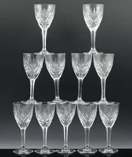 PRICE PER PIECE | c1950s ST LOUIS CHANTILLY CLEAR CRYSTAL GLASS SHERRY GLASS