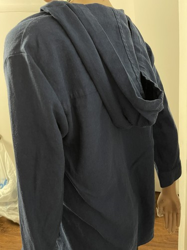ELLEN TRACY LINEN blouse size S color blue #4 - Picture 5 of 11