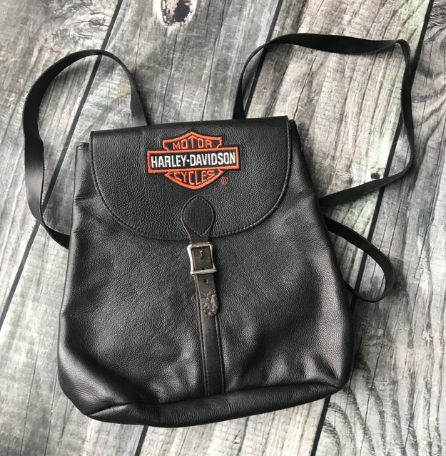 harley davidson leather backpack purse
