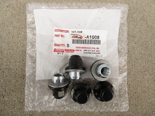 2022 TOYOTA TUNDRA BLACK ALLOY WHEEL LUG NUT WITH WASHER QTY 5 OEM NEW