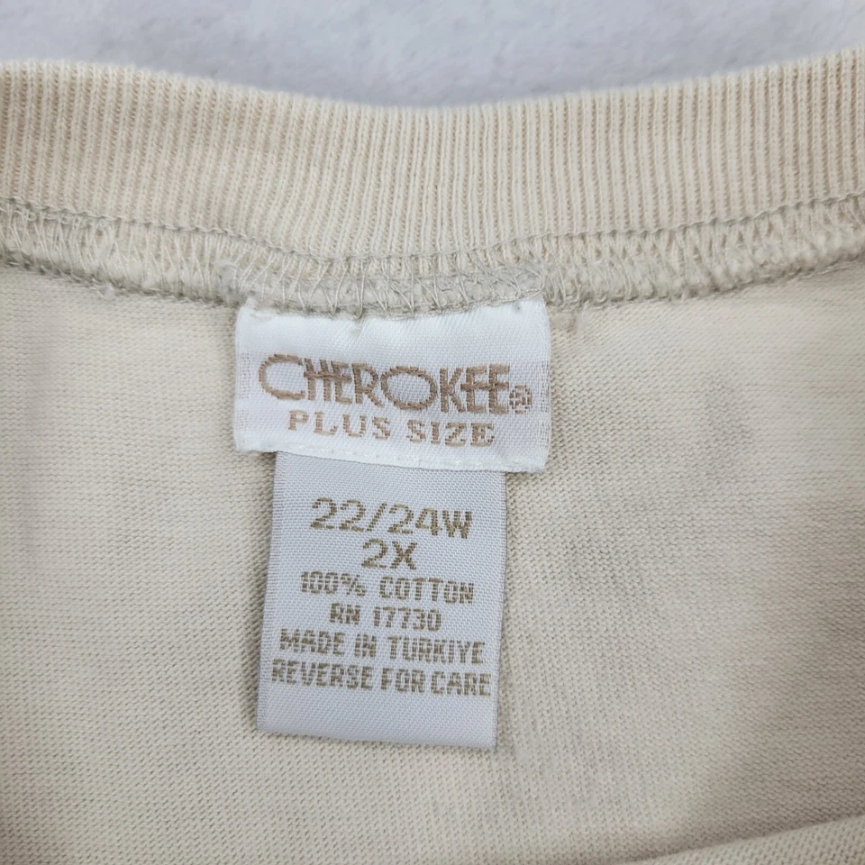 Blusa Cherokee Top Feminina 22/24 Bordada Básica Gola Redonda Vintage Adulto 2X - Imagem 3 de 4