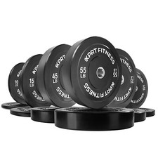 XPRT Fitness Olympic 2-Inch Black Rubber Coated Bumper Plates