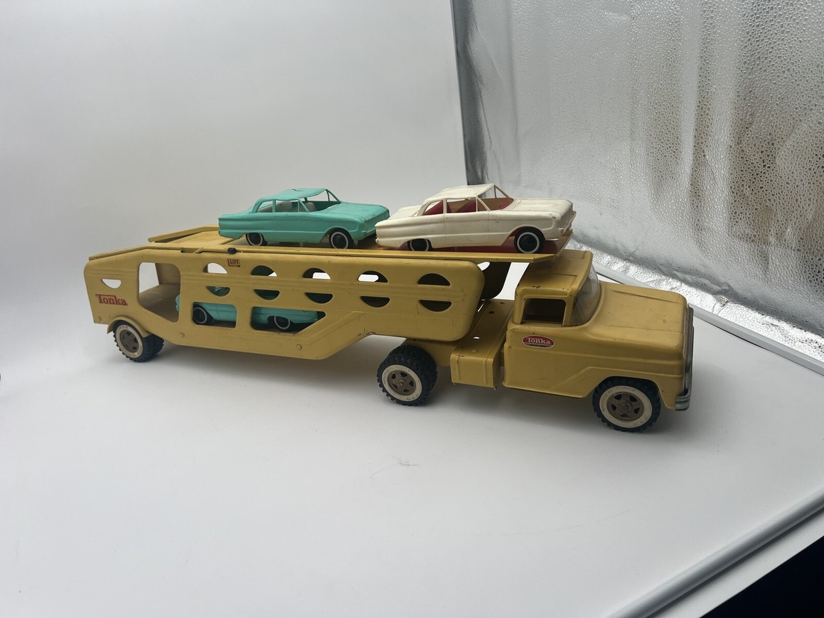 1963/64 TONKA CAR CARRIER TRUCK WITH ALL 3 CARS STUNNING! | eBay