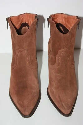 SAN MARINA Bottines Boots Daim Marron Doublées Cuir T 37 TBE - Photo 1/4