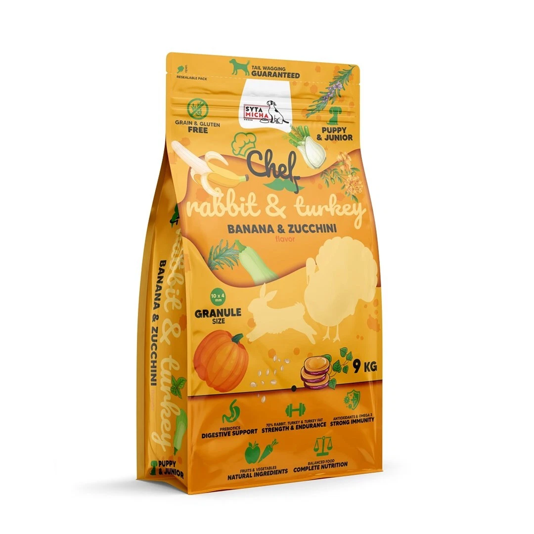 5905108734855 SYTA MICHA Chef Puppy Rabbit, Turkey, Banana and Zucchini - Dry