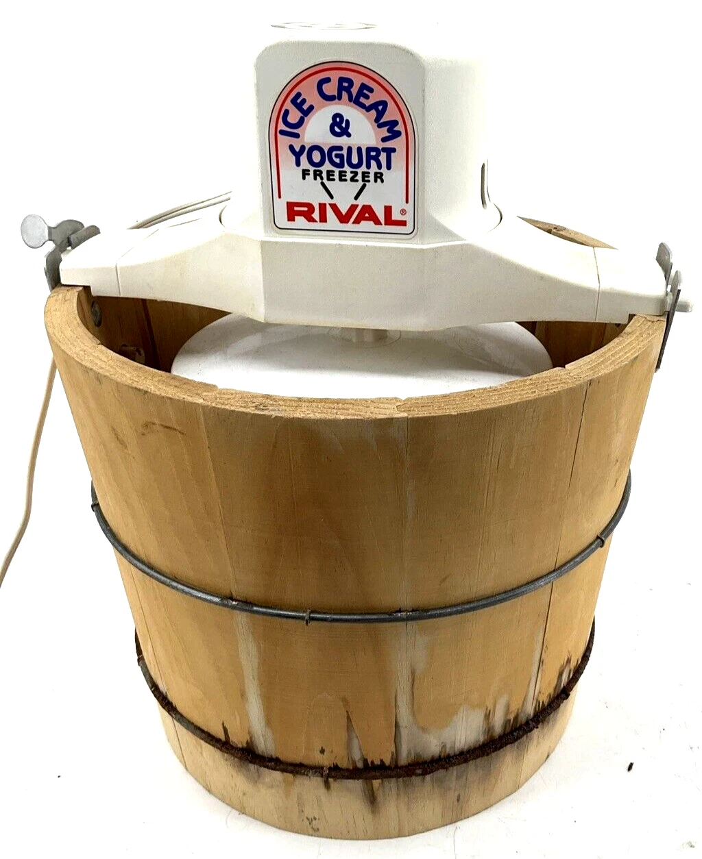 Rival Electric Ice Cream Freezer Maker 6 Qt Quart Model 8605 USA Wood Bucket