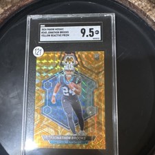 Panini 2024 Mosaic Jonathon Brooks Yellow Reactive Prizm #345 SGC 9.5