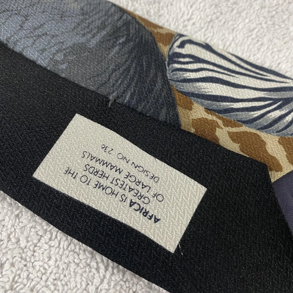 WWF Fondo Mundial para la Naturaleza Corbata Hombres Seda Animales Africanos León Cebra Jirafa Foto 4 de 4