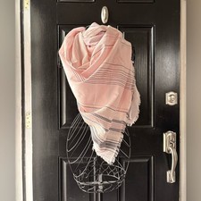 J. Crew Factory Pink Cotton Thread Scarf 35 x 70