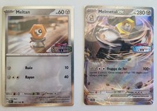 2 Cartes Pokémon Melmetal EX STAMP Couronne Stellaire - 105/142 + Meltan Fr