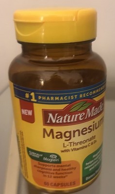 Nature Made Magnesium L-Threonate Vit C & D3 60ct Cognitive Support NEW SEALED