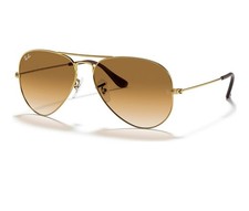 Ray-Ban RB3025 Occhiali da Sole Aviator Classici Montatura Oro Lenti Marroni 58mm Unisex