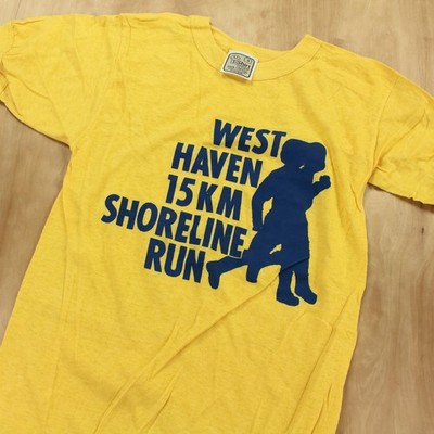vtg 80's single stitch t-shirt SMALL west haven connecticut shoreline 15k run ct