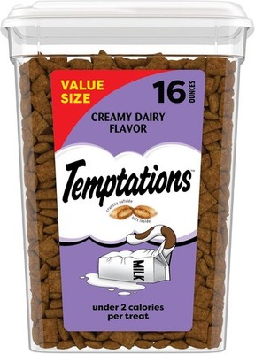 TEMPTATIONS Classic Cat Treats - Crunchy and Soft, 16 Oz. Tub (Select Flavor)