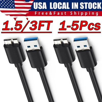 Micro USB 3.0 Cable High Speed Data SYNC For HDD External Hard Drive Lot