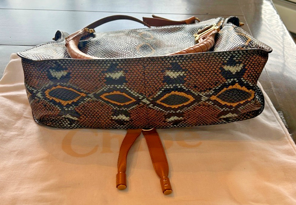 NWT Chloe Marcie medium Python-Embossed Bag - image 3