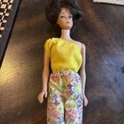 Vintage Barbie Midge Doll 1962 Bubble Cut Brunette Straight Leg Jumpsuit