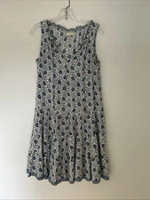Max Studio Blue/White Floral Sleeveless Dress Rayon Women's Size XS - NICE