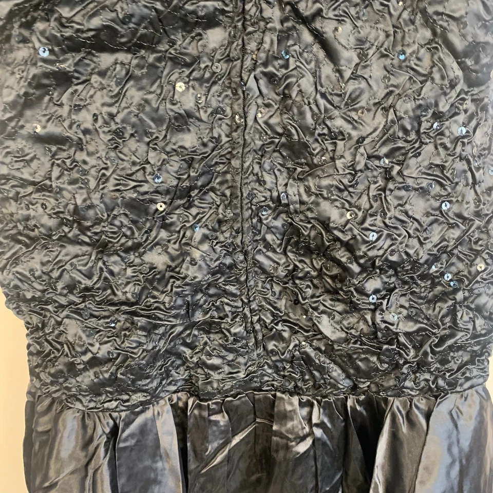 VTG Zum Zum 80s Union Tag Sequin Tulle Taffeta Bow Sequin Cocktail Dress XS - Image 4 of 4