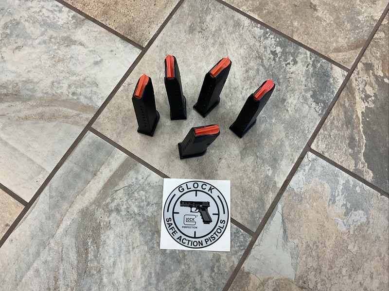 Glock 43X 48 9mm 10-Round Magazine Factory 47818  Lot Of 5 Free Sticker