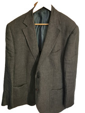 Moss 1851 100% Linen Jacket Mens Size 46R Leomaster Italian Chore Pockets Green