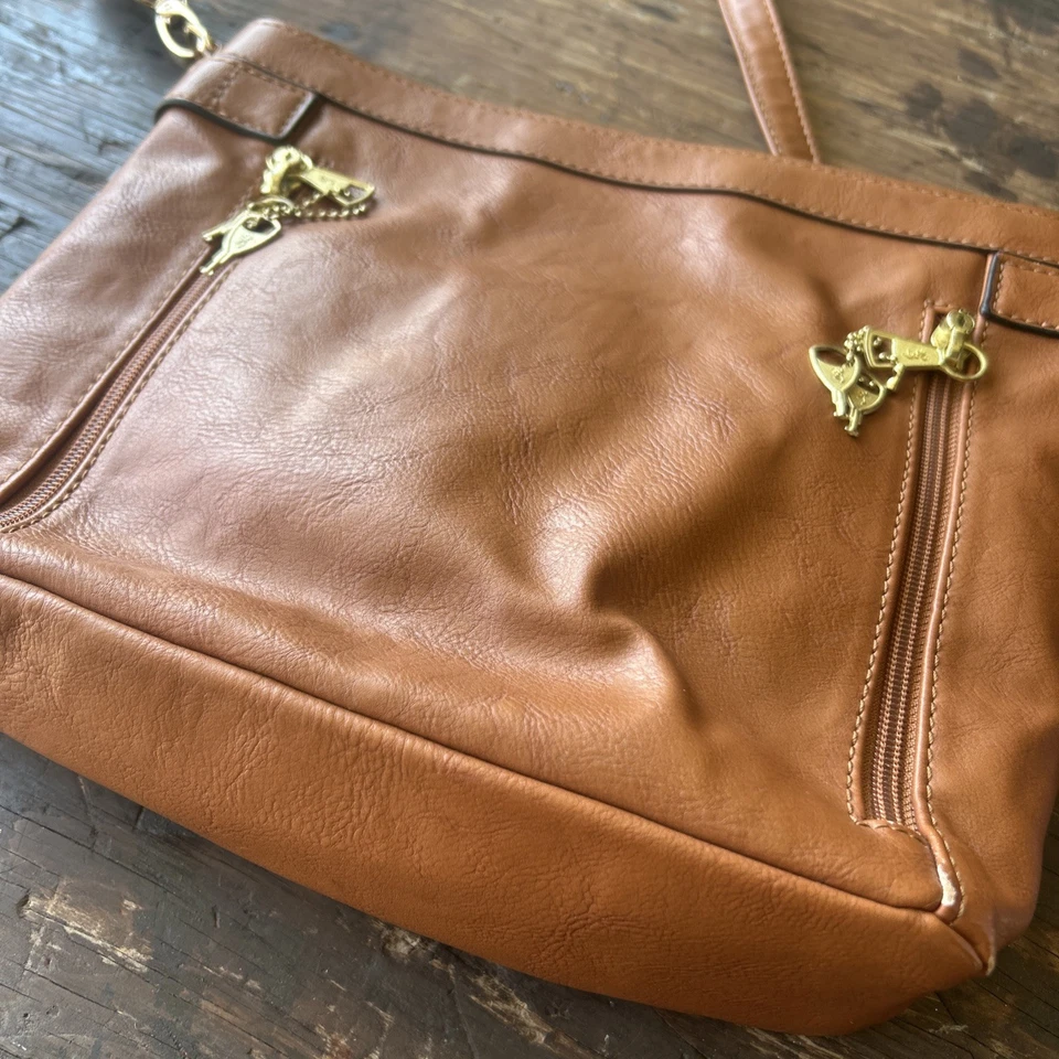 Browning Company Cognac Concealed Carry Shoulder Crossbody Purse Leather Locks - Image 3 of 4