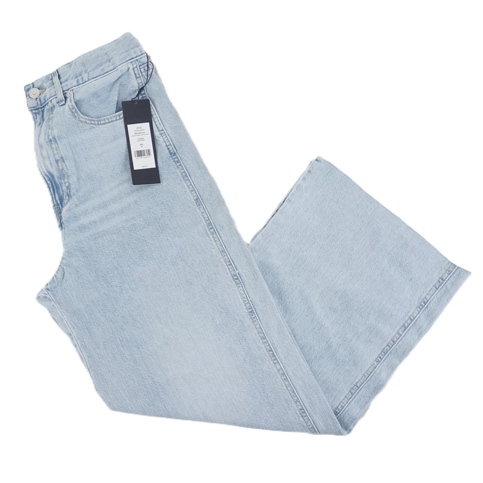 Veronica Beard Taylor Cropped Wide-Leg Jean In Pale Stone - Women's Size 28