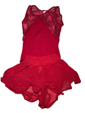 Danz N Motion Girls Size M Red Paulette Dance Leotard Lace/Size Large Red Shorts