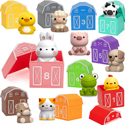 Learning Toys for 1,2,3 Year Old Toddlers, 20Pcs Farm Animals Toys Montessori Co