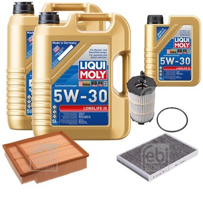 FEBI BILSTEIN Inspektionspaket 11L Liqui Moly 5W30 Longlife3 für Audi A4