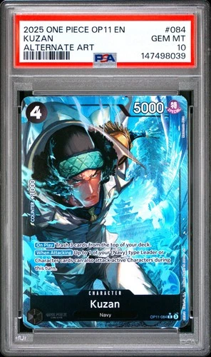 2025 ONE PIECE OP11-A FIST OF DIVINE SPEED ALTERNATE ART #084 KUZAN PSA 10