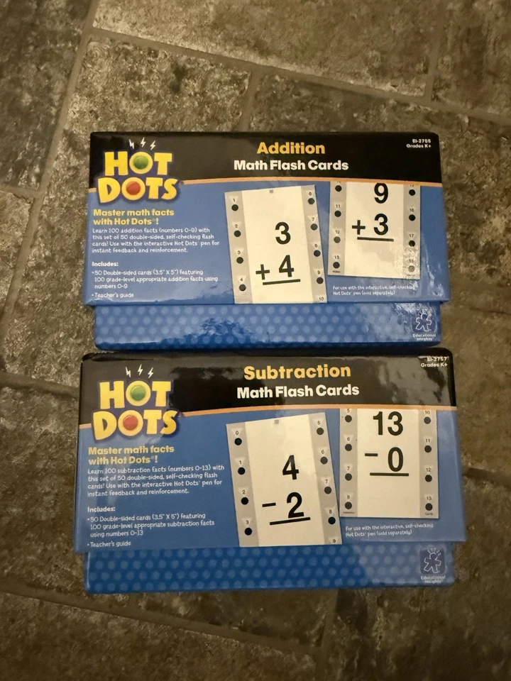 Lote de juegos de aprendizaje electrónico con patrones de tiempo de dinero tarjetas flash matemáticas Hot Dots Foto 2 de 4