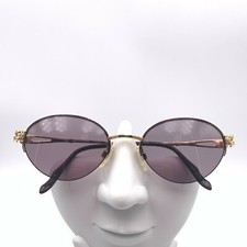 Vintage Tura YO28 Brown Gold Metal Oval Half-Rimmed Sunglasses FRAMES ONLY