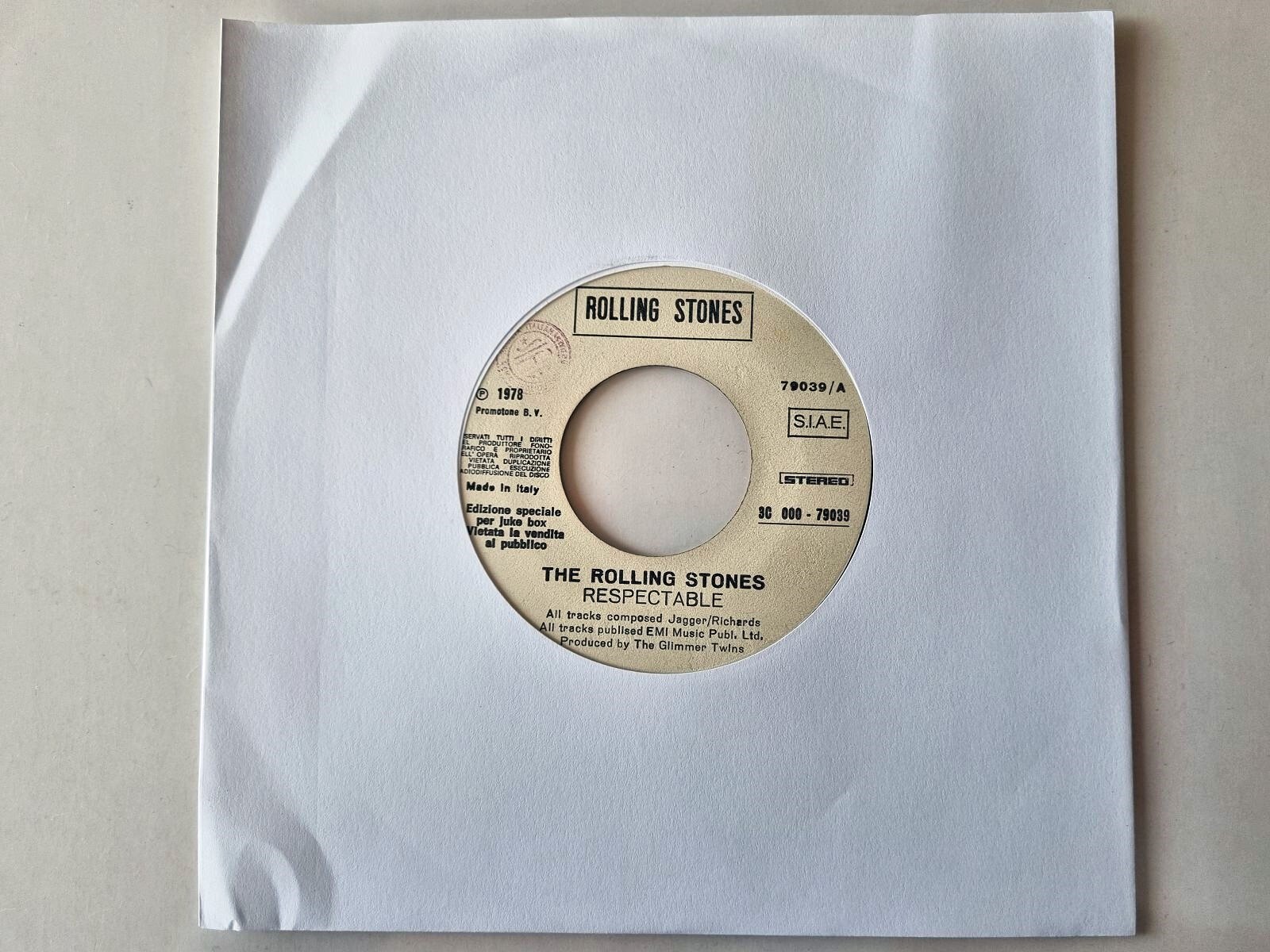 The Rolling Stones/ Barry Manilow - Respectable/ Copacabana 7'' JUKEBOX PROMO