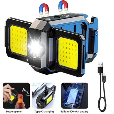 Multi Functional Flashlight Mini Keychain Light USB Rechargeable COB Work Li _r1