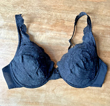 36C VTG Lilyette 850 Black Push Up Padded La Difference Bra Lace Underwire USA