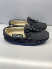 Sperry Brandon 1 Eye Mens Slippers Sz 7M Black Suede Slip On Comfort Casual