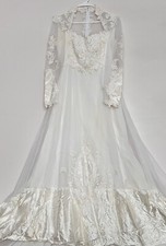 Vintage 60s Wedding Dress/Wedding Gown/Gown Costume/Cosplay/Festival White Small