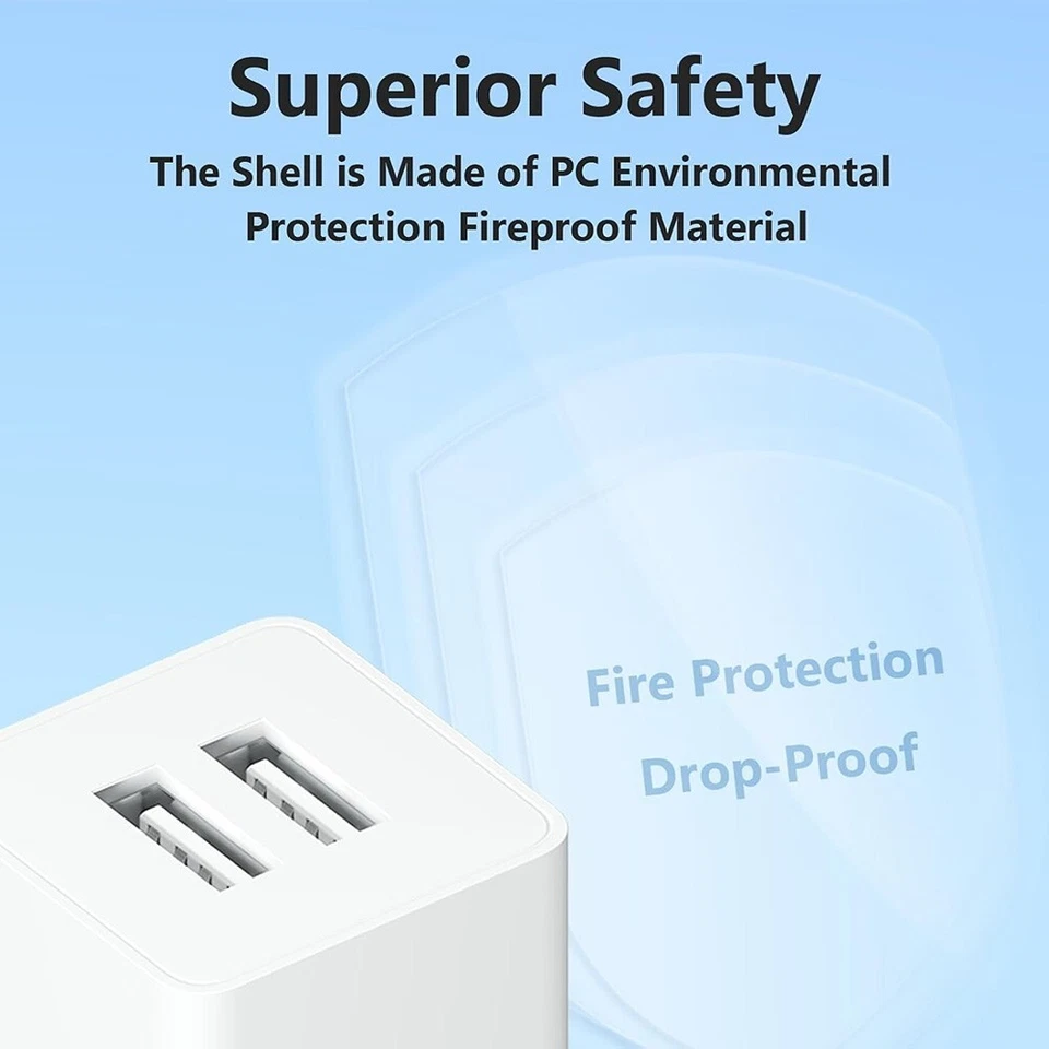 Dual Port USB Fast Home Wall Charger Block 5V 2.1A Power Adapter For iPhone iPod - Image 4 of 4