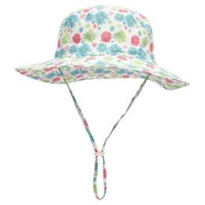 Kid's Girls Blue Flowers Sun Protection Hat 3-8 Years 